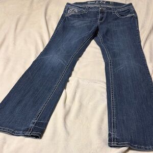 Grace in LA Dark Blue Flare Jeans